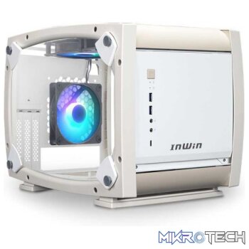 InWin Explorer RGB Modular Tempered Glass Mini-Tower Mini-ITX Case  Bone White